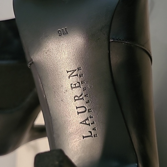 Lauren Ralph Lauren Black Leather Pointed Toes Chelsea Ankle Sock Boots Wmns 9 - Picture 8 of 13